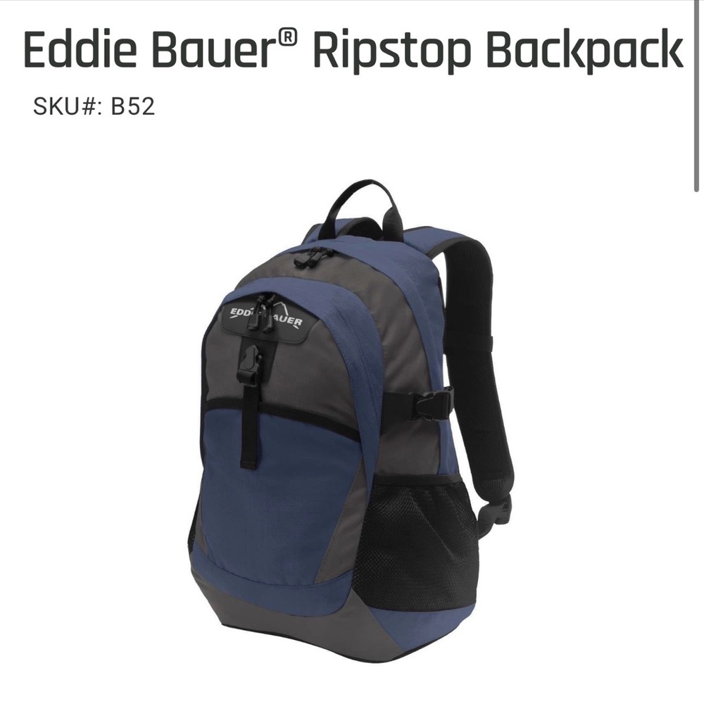 Eddie Bauer Ripstop Backpack - Navy and Charcoal